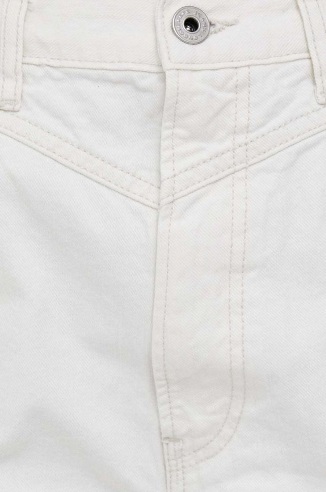 Джинсові шорти Pepe Jeans Rachel жіночі колір бежевий однотонні висока посадка фото 4