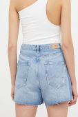 Джинсові шорти Pepe Jeans жіночі однотонні висока посадка колір блакитний (3219780)