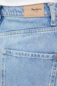 Джинсові шорти Pepe Jeans жіночі однотонні висока посадка колір блакитний (3219780)