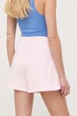 Бавовняні шорти Miss Sixty колір рожевий з аплікацією висока посадка