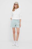 Бавовняні шорти Lyle & Scott колір бірюзовий однотонні висока посадка