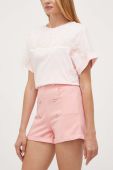 Шорти Morgan жіночі колір рожевий однотонні висока посадка