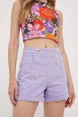 Шорти Morgan жіночі колір фіолетовий однотонні висока посадка (3455675)