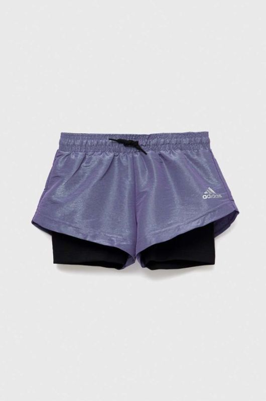 Дитячі шорти adidas G D WV SHO 2IN колір фіолетовий однотонні регульована талія