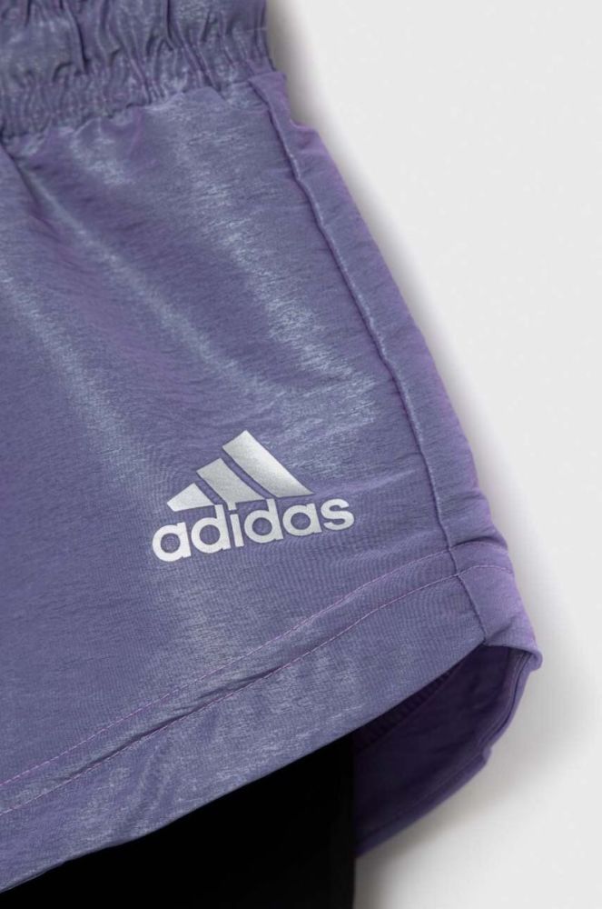 Дитячі шорти adidas G D WV SHO 2IN колір фіолетовий однотонні регульована талія фото 3