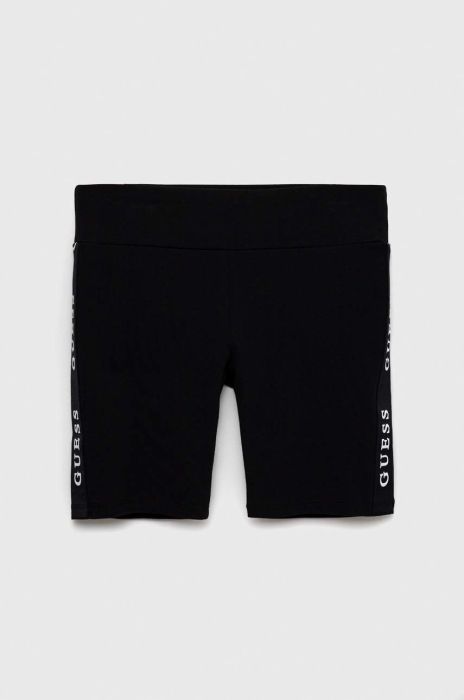 Дитячі шорти Guess колір чорний з аплікацією
