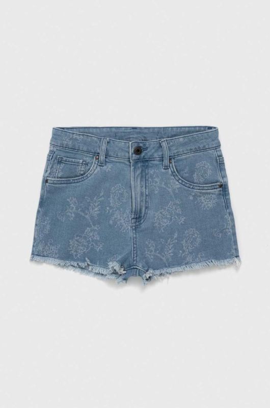 Дитячі джинсові шорти Pepe Jeans візерунок регульована талія колір блакитний
