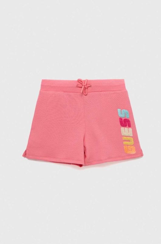 Дитячі шорти Guess колір рожевий з аплікацією регульована талія (3004623) фото 2