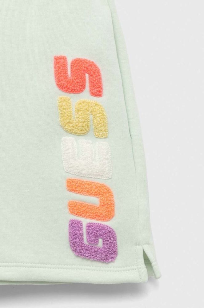 Дитячі шорти Guess колір зелений з аплікацією регульована талія фото 3
