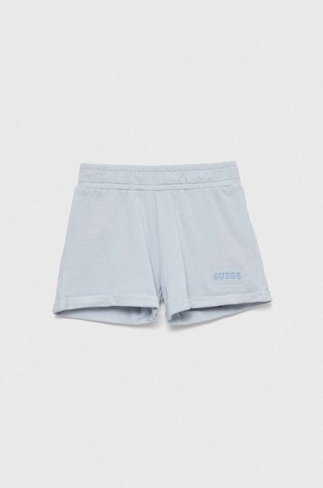 Дитячі бавовняні шорти Guess однотонні колір блакитний