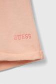 Дитячі бавовняні шорти Guess колір помаранчевий однотонні