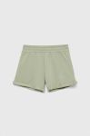 Дитячі бавовняні шорти Guess колір зелений однотонні (3009423)