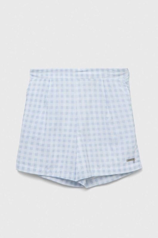 Дитячі бавовняні шорти Guess візерунок регульована талія колір блакитний фото 2