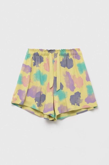 Дитячі шорти United Colors of Benetton колір зелений візерунок регульована талія