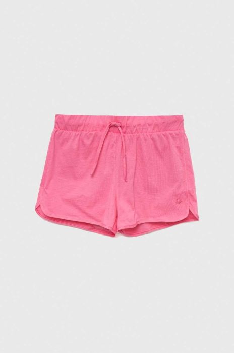 Дитячі бавовняні шорти United Colors of Benetton колір фіолетовий візерунок регульована талія (3279776)