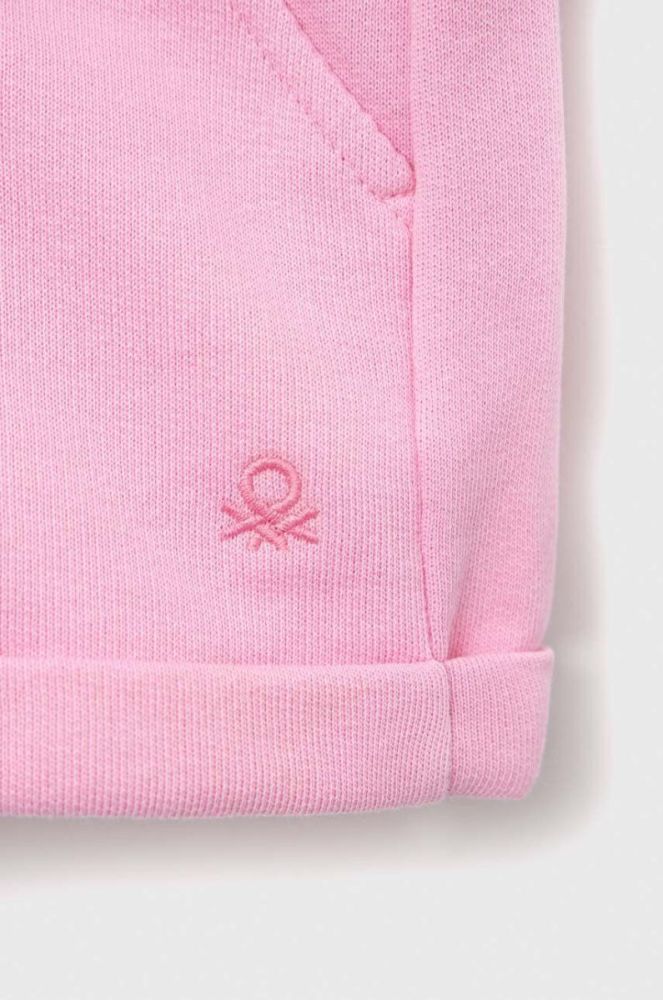 Дитячі бавовняні шорти United Colors of Benetton колір рожевий однотонні регульована талія (3234422) фото 3