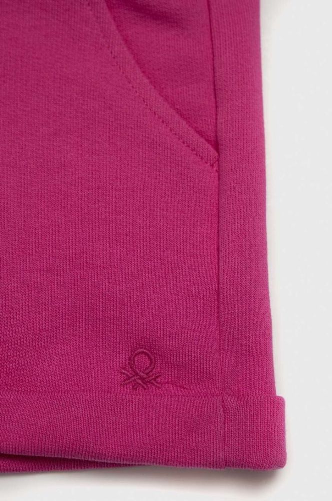 Дитячі бавовняні шорти United Colors of Benetton колір рожевий однотонні регульована талія (3234439) фото 3