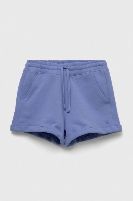Дитячі бавовняні шорти United Colors of Benetton колір фіолетовий однотонні регульована талія (3234433)