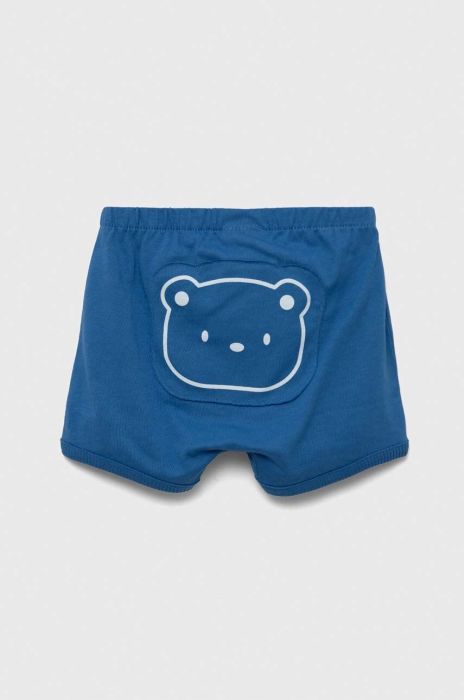 Бавовняні дитячі шорти United Colors of Benetton з принтом колір блакитний