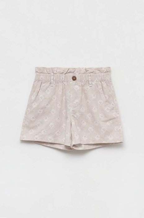 Дитячі лляні шорти United Colors of Benetton колір бежевий візерунок (3248600)