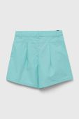 Дитячі бавовняні шорти United Colors of Benetton колір бірюзовий однотонні регульована талія (3279798)