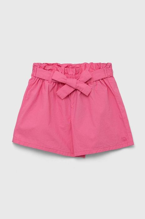 Дитячі бавовняні шорти United Colors of Benetton колір рожевий однотонні (3275528)