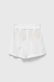 Дитячі лляні шорти United Colors of Benetton колір білий однотонні