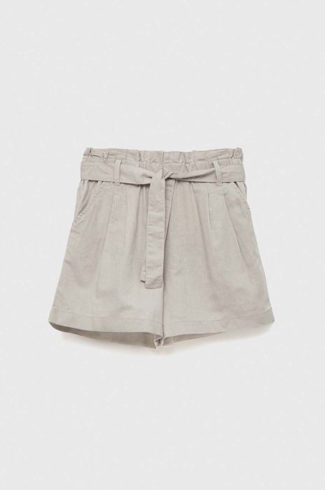Дитячі лляні шорти United Colors of Benetton колір бежевий однотонні
