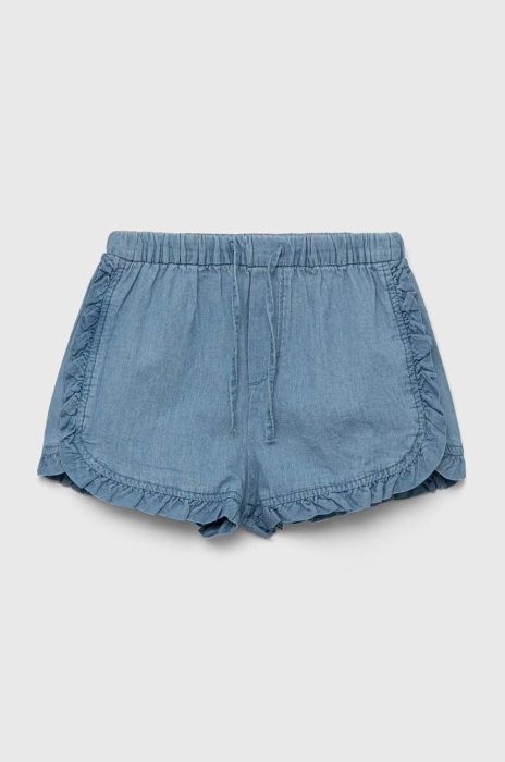 Дитячі бавовняні шорти United Colors of Benetton однотонні регульована талія колір блакитний (3279804)