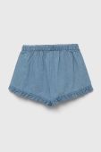 Дитячі бавовняні шорти United Colors of Benetton однотонні регульована талія колір блакитний (3279804)