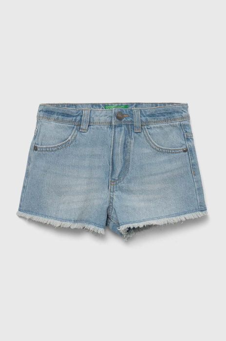 Дитячі джинсові шорти United Colors of Benetton однотонні регульована талія колір блакитний (3283000)