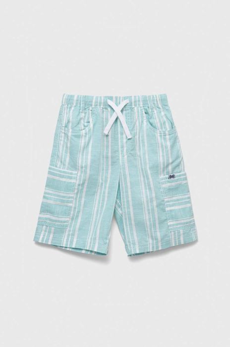 Дитячі бавовняні шорти United Colors of Benetton колір бірюзовий візерунок регульована талія (3289062)