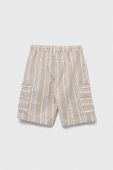 Дитячі бавовняні шорти United Colors of Benetton колір бежевий візерунок регульована талія (3289056)