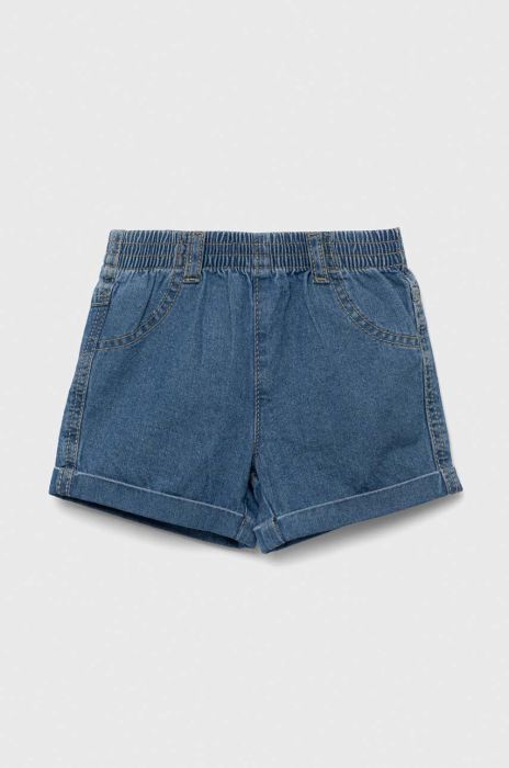 Бавовняні дитячі шорти United Colors of Benetton однотонні колір блакитний