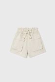 Дитячі шорти з домішкою льону Mayoral колір бежевий однотонні