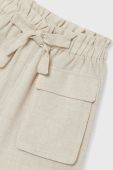Дитячі шорти з домішкою льону Mayoral колір бежевий однотонні