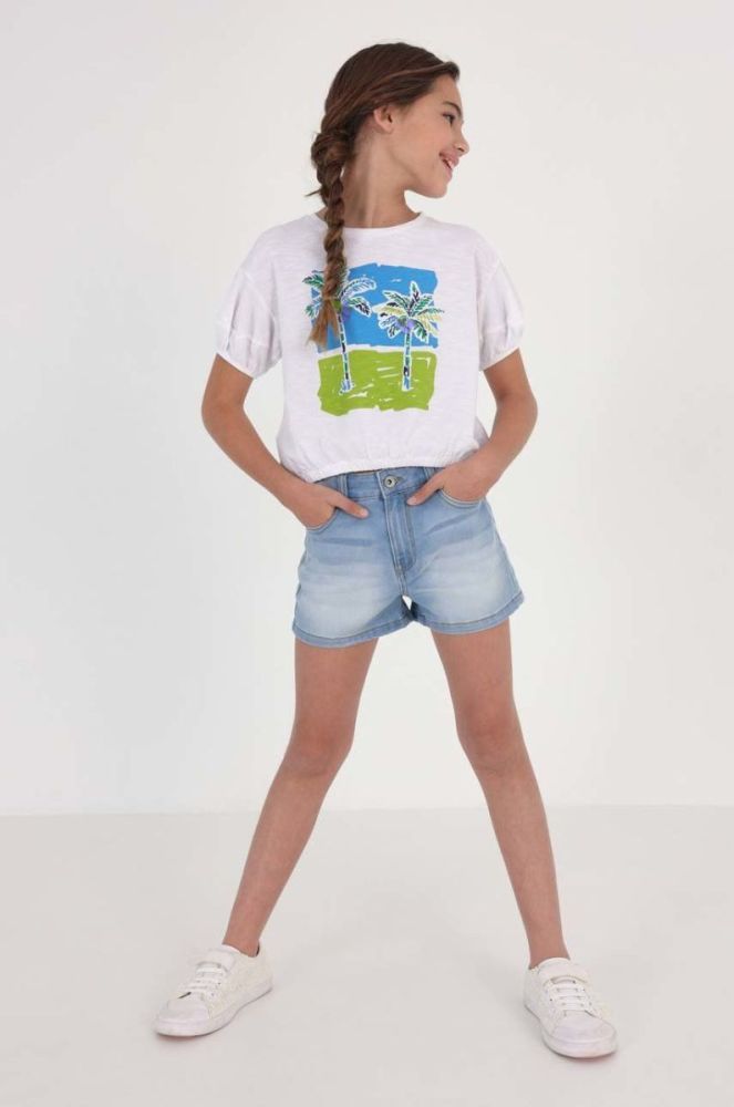 Дитячі джинсові шорти Mayoral однотонні колір блакитний (2962340) фото 3