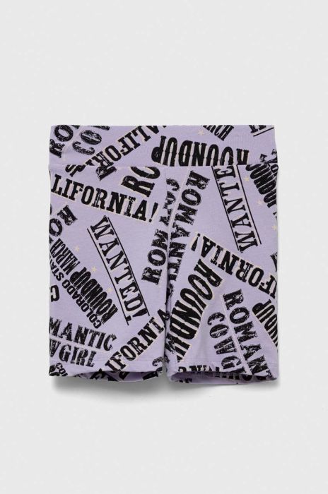 Дитячі шорти Sisley колір фіолетовий візерунок