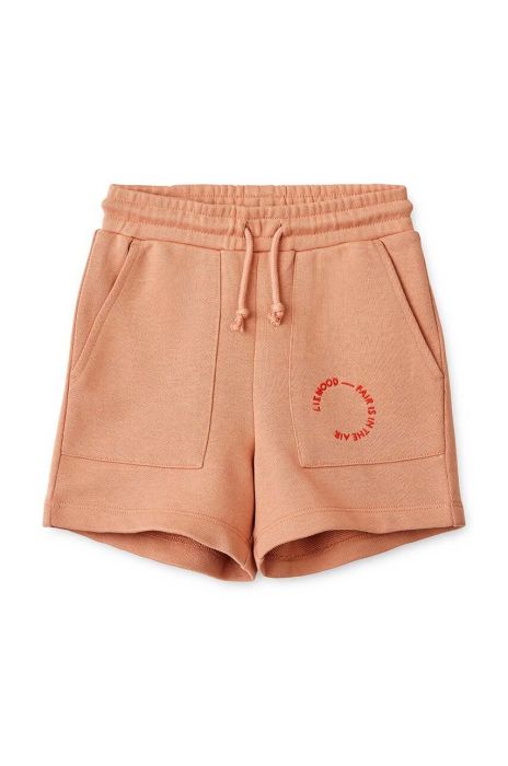 Дитячі бавовняні шорти Liewood колір бежевий однотонні