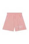 Дитячі бавовняні шорти Kenzo Kids колір рожевий з аплікацією регульована талія