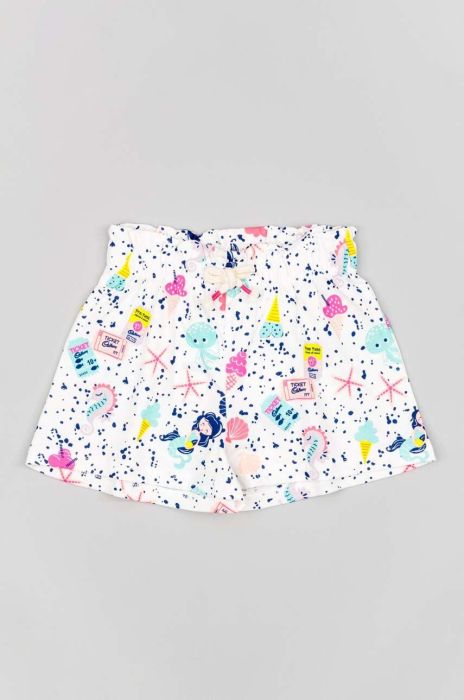 Бавовняні дитячі шорти zippy колір білий візерунок