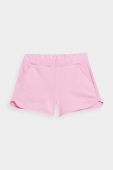 Дитячі бавовняні шорти 4F колір рожевий однотонні