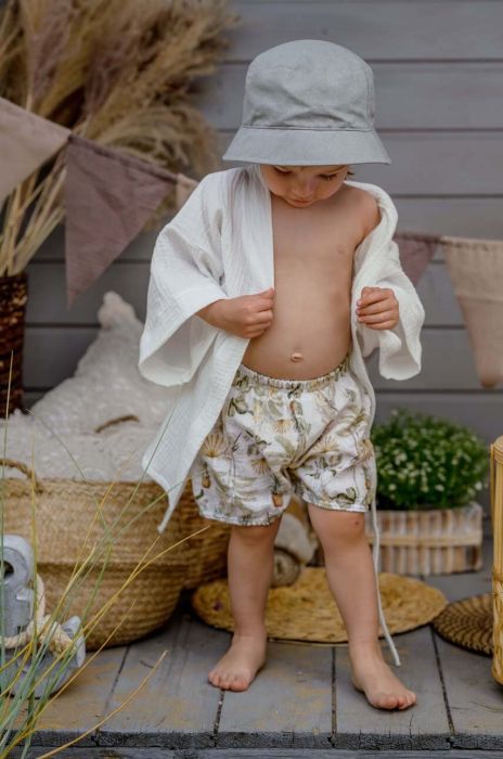 Дитячі бавовняні шорти Jamiks колір бежевий візерунок