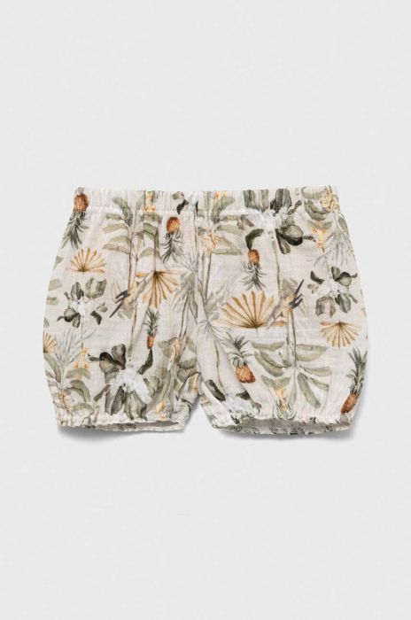 Дитячі бавовняні шорти Jamiks колір зелений візерунок