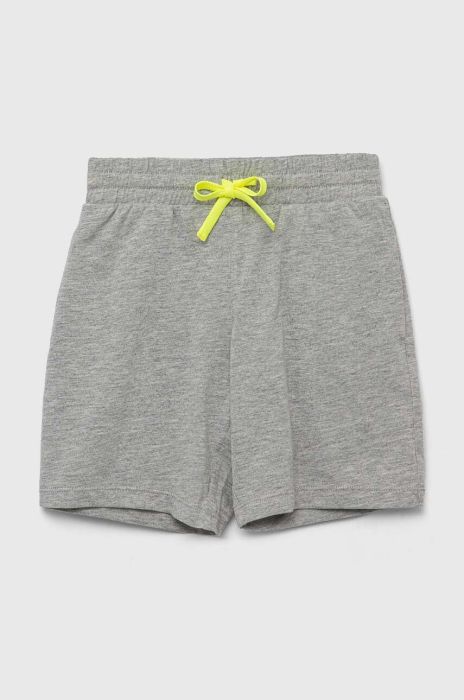 Дитячі шорти United Colors of Benetton колір сірий з принтом регульована талія