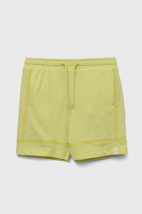 Дитячі шорти United Colors of Benetton колір зелений однотонні регульована талія (3234542)