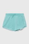 Дитячі бавовняні шорти United Colors of Benetton колір бірюзовий однотонні (3279840)