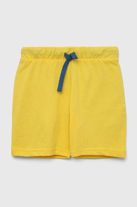 Дитячі бавовняні шорти United Colors of Benetton колір жовтий однотонні регульована талія (3283061)