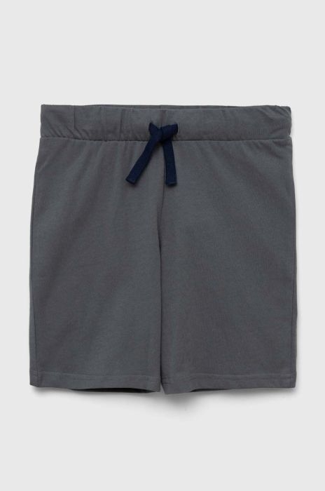 Дитячі бавовняні шорти United Colors of Benetton колір сірий однотонні регульована талія (3283042)