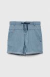 Дитячі бавовняні шорти United Colors of Benetton однотонні регульована талія колір блакитний (3279922)